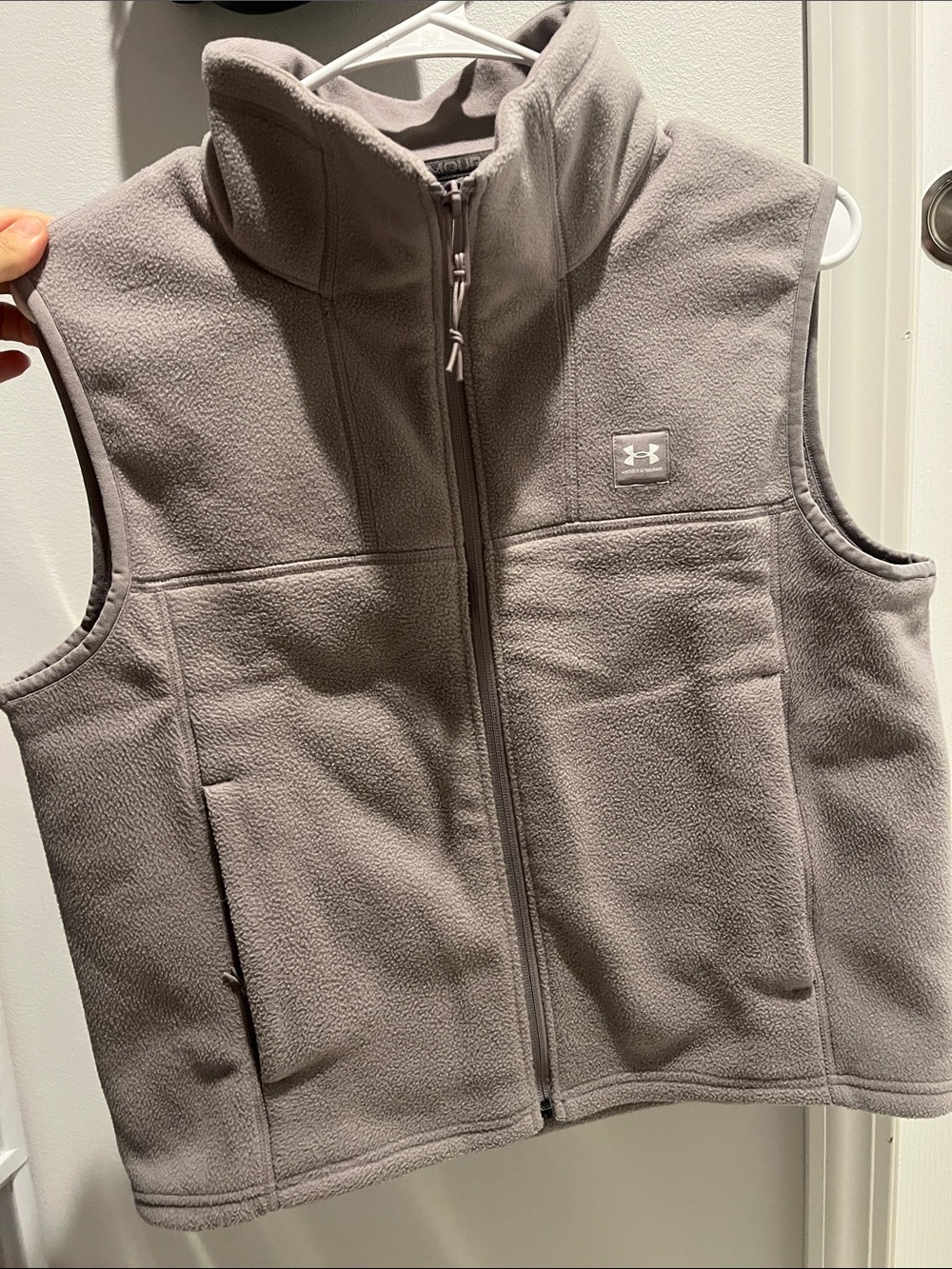 Under Armour Girls' Light Gray Fleece Vest - Zip Front Layer